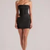 Vestido corto ajustado bandeau Veda en negro Vestido corto ajustado bandeau Veda en negro