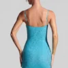 Vestido corto ajustado con adornos Aellin en azul aguamarina