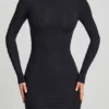 Vestido corto ajustado con espalda abierta Lyla Modal en negro Vestido corto ajustado con espalda abierta Lyla Modal en negro