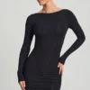 Vestido corto ajustado con espalda abierta Lyla Modal en negro Vestido corto ajustado con espalda abierta Lyla Modal en negro