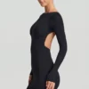 Vestido corto ajustado con espalda abierta Lyla Modal en negro Vestido corto ajustado con espalda abierta Lyla Modal en negro