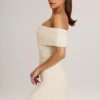 Vestido corto asimétrico de corte A Suhana en modal color marfil