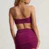 Vestido corto asimétrico de jersey texturizado Zephyr en morado baya Vestido corto asimétrico de jersey texturizado Zephyr en morado baya