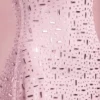 Vestido corto Averie transparente con adornos y cuello cuadrado en rosa