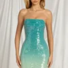 Vestido corto bandeau Alessi en azul degradado