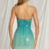 Vestido corto bandeau Alessi en azul degradado