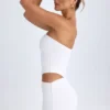 Vestido corto bandeau con aberturas Damia en blanco Vestido corto bandeau con aberturas Damia en blanco