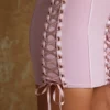 Vestido corto bandeau con cordones tipo corsé Emira en malva