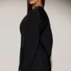 Vestido corto blazer de botonadura sencilla Azelie en negro