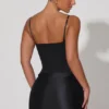 Vestido corto con corsé drapeado Lovella en negro