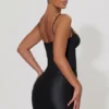 Vestido corto con corsé drapeado Lovella en negro