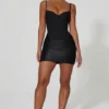 Vestido corto con corsé drapeado Lovella en negro