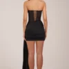 Vestido corto corsé con cordones Norah Bandeau en negro