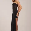 Vestido corto corsé con cordones Norah Bandeau en negro
