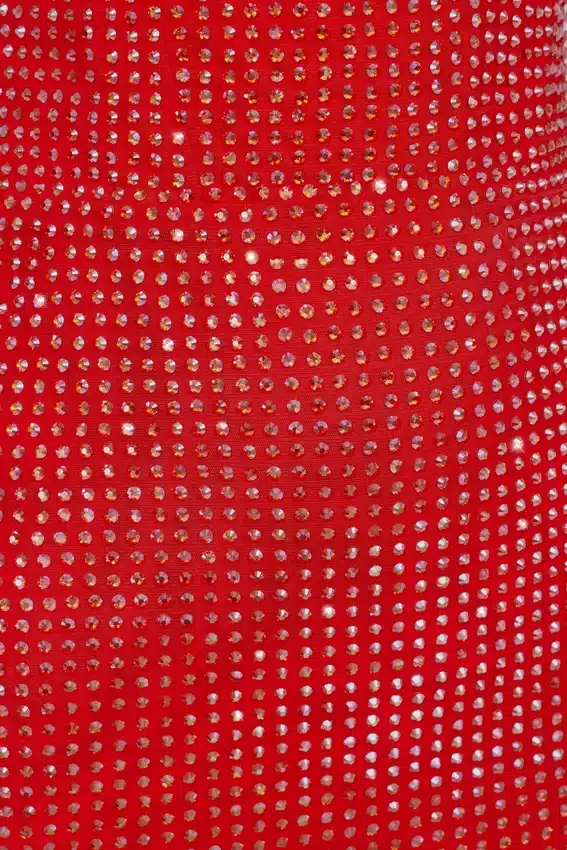 Vestido corto corsé con escote corazón y adornos Ines en rojo fuego Vestido corto corsé con escote corazón y adornos Ines en rojo fuego
