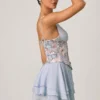 Vestido corto corsé con volantes y adornos Sakura en azul floral Vestido corto corsé con volantes y adornos Sakura en azul floral