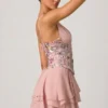Vestido corto corsé con volantes y adornos Sakura en rosa floral Vestido corto corsé con volantes y adornos Sakura en rosa floral
