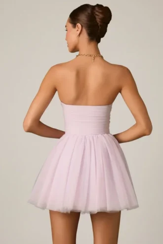 Vestido corto corsé de tul Dottie en lila