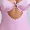 Vestido corto de corte A con cuello vuelto Mirabel en rosa bebé Vestido corto de corte A con cuello vuelto Mirabel en rosa bebé