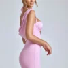 Vestido corto de corte A con cuello vuelto Mirabel en rosa bebé Vestido corto de corte A con cuello vuelto Mirabel en rosa bebé