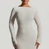 Vestido corto de corte A con espalda abierta y adornos Grazina en blanco Vestido corto de corte A con espalda abierta y adornos Grazina en blanco