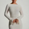 Vestido corto de corte A con espalda abierta y adornos Grazina en blanco Vestido corto de corte A con espalda abierta y adornos Grazina en blanco