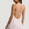 Vestido corto de corte A con espalda descubierta y volantes de Seliora con estampado de cerezas Vestido corto de corte A con espalda descubierta y volantes de Seliora con estampado de cerezas