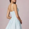 Vestido corto de corte A con lazo Marissa en rayas azul claro Vestido corto de corte A con lazo Marissa en rayas azul claro