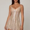 Vestido corto de encaje con cuello en V y adornos Agentha en melocotón pálido Vestido corto de encaje con cuello en V y adornos Agentha en melocotón pálido
