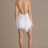 Vestido corto de gasa Mariette con escote pronunciado y espalda abierta en blanco Vestido corto de gasa Mariette con escote pronunciado y espalda abierta en blanco