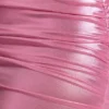 Vestido corto de jersey metalizado de manga larga Layla en rosa Vestido corto de jersey metalizado de manga larga Layla en rosa