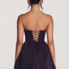 Vestido corto de tul con corsé Emeline en negro azabache Vestido corto de tul con corsé Emeline en negro azabache