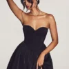 Vestido corto de tul con corsé Emeline en negro azabache Vestido corto de tul con corsé Emeline en negro azabache