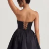 Vestido corto de tul con corsé Emeline en negro azabache Vestido corto de tul con corsé Emeline en negro azabache