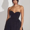 Vestido corto de tul con corsé Emeline en negro azabache Vestido corto de tul con corsé Emeline en negro azabache