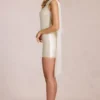 Vestido corto drapeado Venya en marfil Vestido corto drapeado Venya en marfil