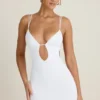 Vestido corto Eartha con aberturas y espalda descubierta en blanco