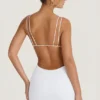 Vestido corto Eartha con aberturas y espalda descubierta en blanco