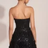 Vestido corto Edita con apliques decorativos y escote corazón en negro Vestido corto Edita con apliques decorativos y escote corazón en negro