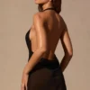 Vestido corto Iona con cuello vuelto y espalda descubierta en negro