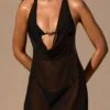 Vestido corto Iona con cuello vuelto y espalda descubierta en negro