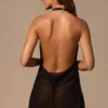 Vestido corto Iona con cuello vuelto y espalda descubierta en negro