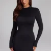 Vestido corto sin espalda Luanni de jersey elástico en negro