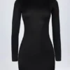 Vestido corto sin espalda Luanni de jersey elástico en negro