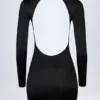 Vestido corto sin espalda Luanni de jersey elástico en negro