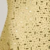 Vestido corto transparente con adornos y cuello cuadrado Averie en amarillo