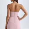 Vestido corto tulipán estructurado sin tirantes Arta en rosa malva