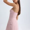Vestido corto tulipán estructurado sin tirantes Arta en rosa malva