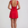 Vestido corto Violetta con lazo en la espalda en rojo