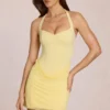 Vestido corto Viona de modal en amarillo limón